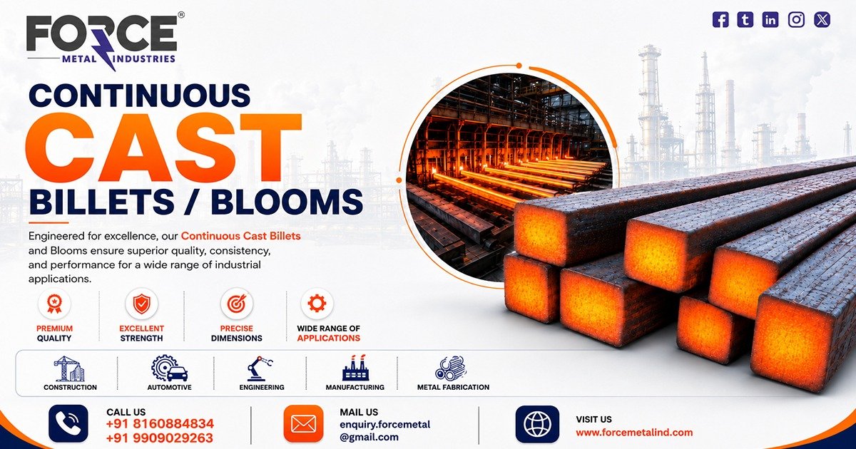 Continuous Cast Billets and Blooms Supplier in Kerala